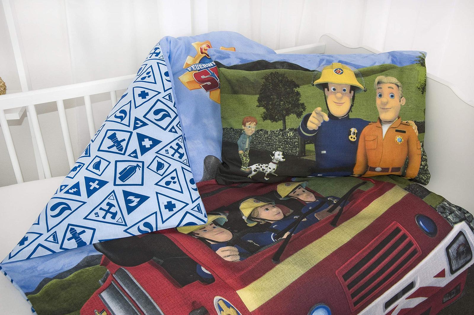 Комплект постільної білизни Herding Fireman Sam, двосторонній мотив, наволочка 40 x 60 см, підодіяльник 100 x 135 см, бавовна/рефорс, фото №4