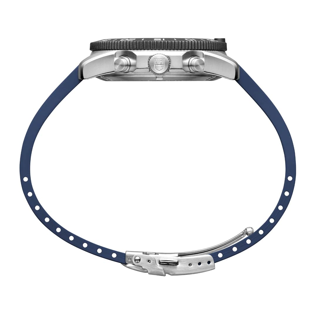 Чоловічий годинник Luminox XS.3143 кварцовий аналого-циферблат гумовий ремінець срібний-чорний-синій, фото №4