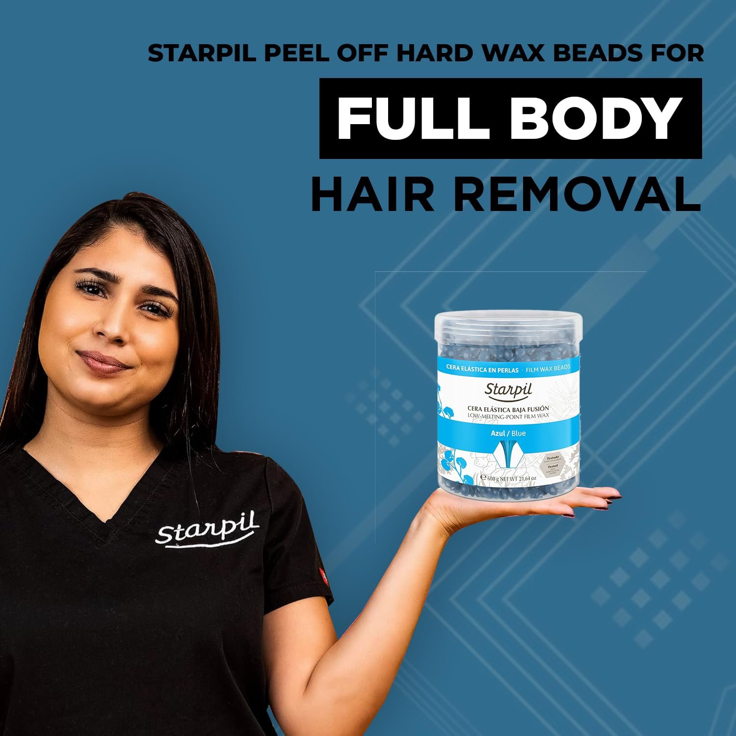 Плівковий віск у гранулах Starpil Filmwax Blue Azul Polymer Blend 600 г, фото №4 Плівковий віск у гранулах Starpil Filmwax Blue Azul Polymer Blend 600 г, фото №4