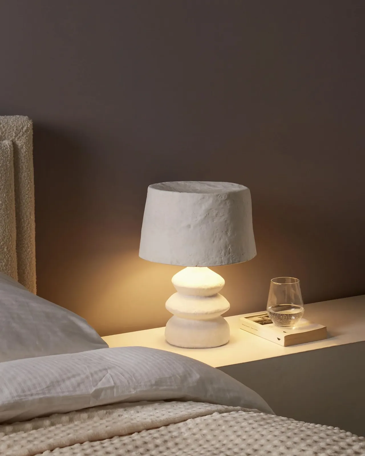 Настільна лампа Beliani Arapey з пап’є-маше Біла Ручної роботи Сучасний дизайн, фото №2