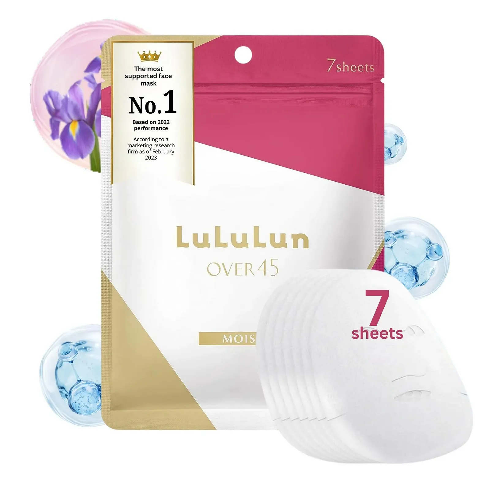 Тканинна маска Lululun Over 45 Зволожуюча - Антивікова (7 штук), фото №1 Тканинна маска Lululun Over 45 Зволожуюча - Антивікова (7 штук), фото №1