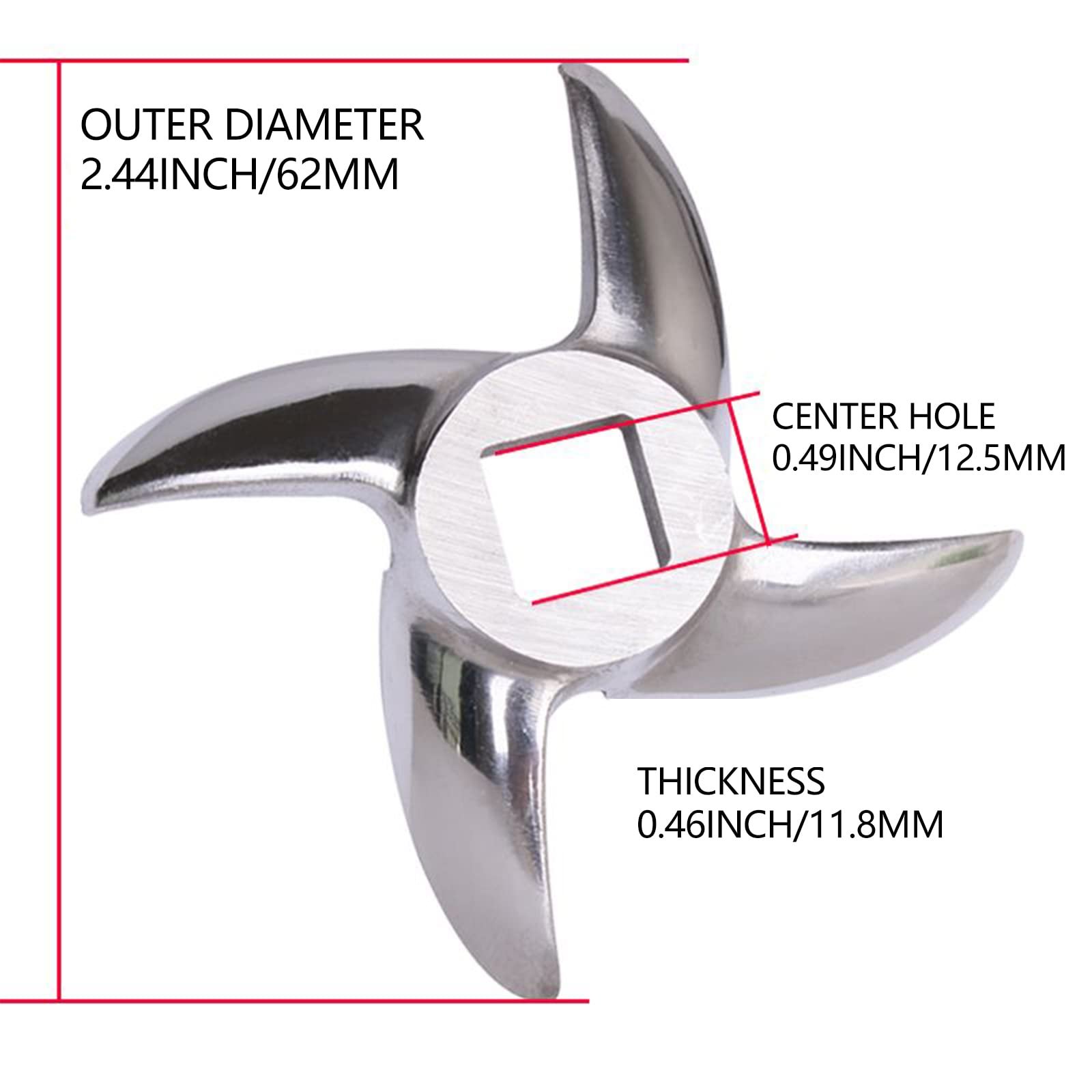 Ніж для м'ясорубки 12# Хрестоподібний Stainless Steel, фото №2