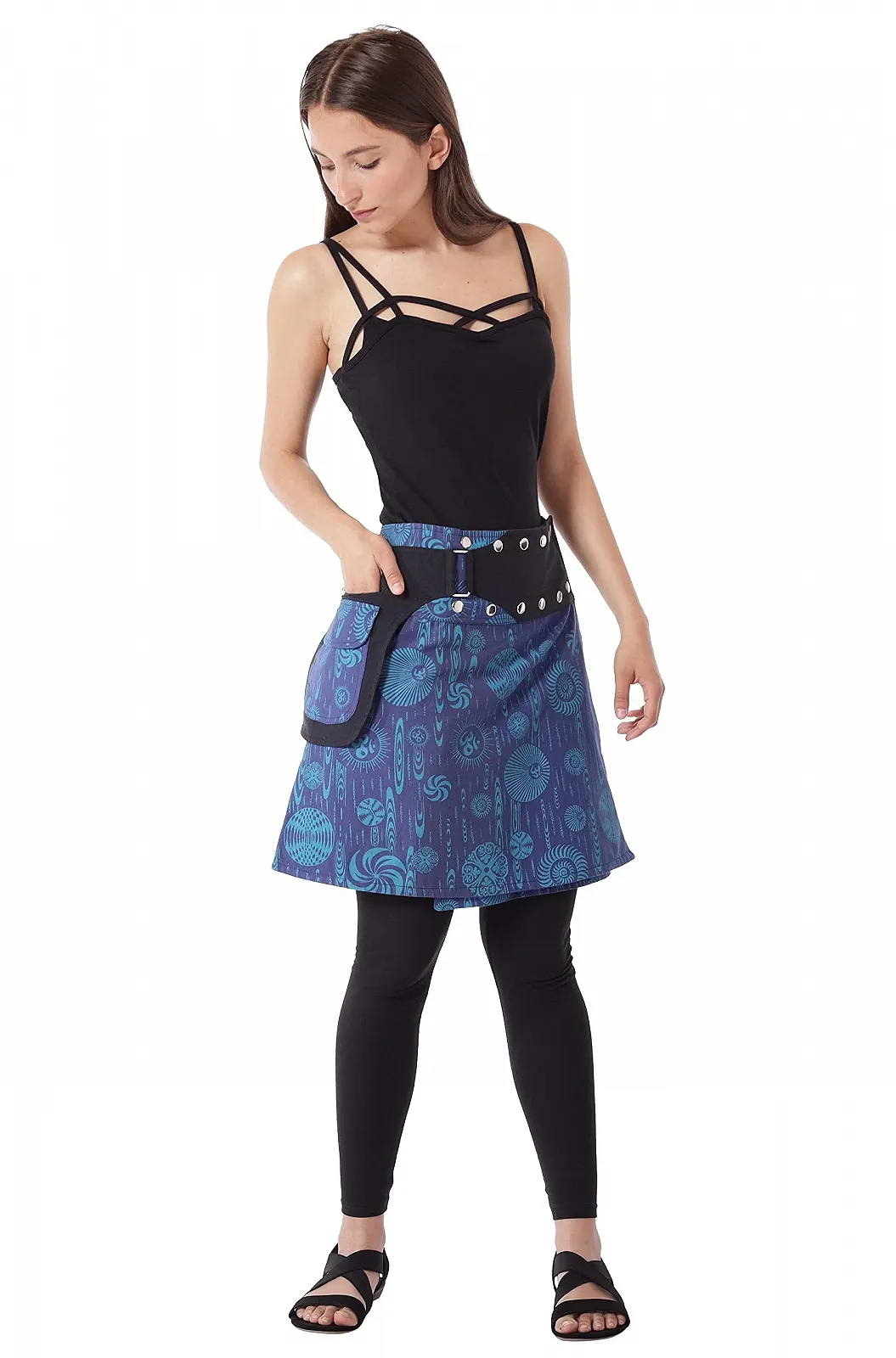 Спідниця жіноча PUREWONDER SK117 Wrap з кишенями та ґудзиками, фото №3 Спідниця жіноча PUREWONDER SK117 Wrap з кишенями та ґудзиками, фото №3