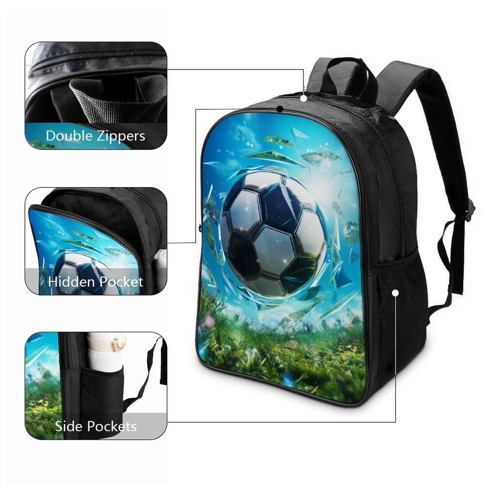 Школьный рюкзак DPEOANEBN Football 40x28x16см, фото №3