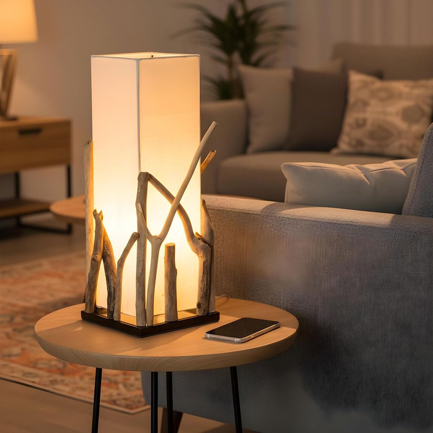 Настільна лампа levandeo Driftwood 50 см Коричнева, фото №1