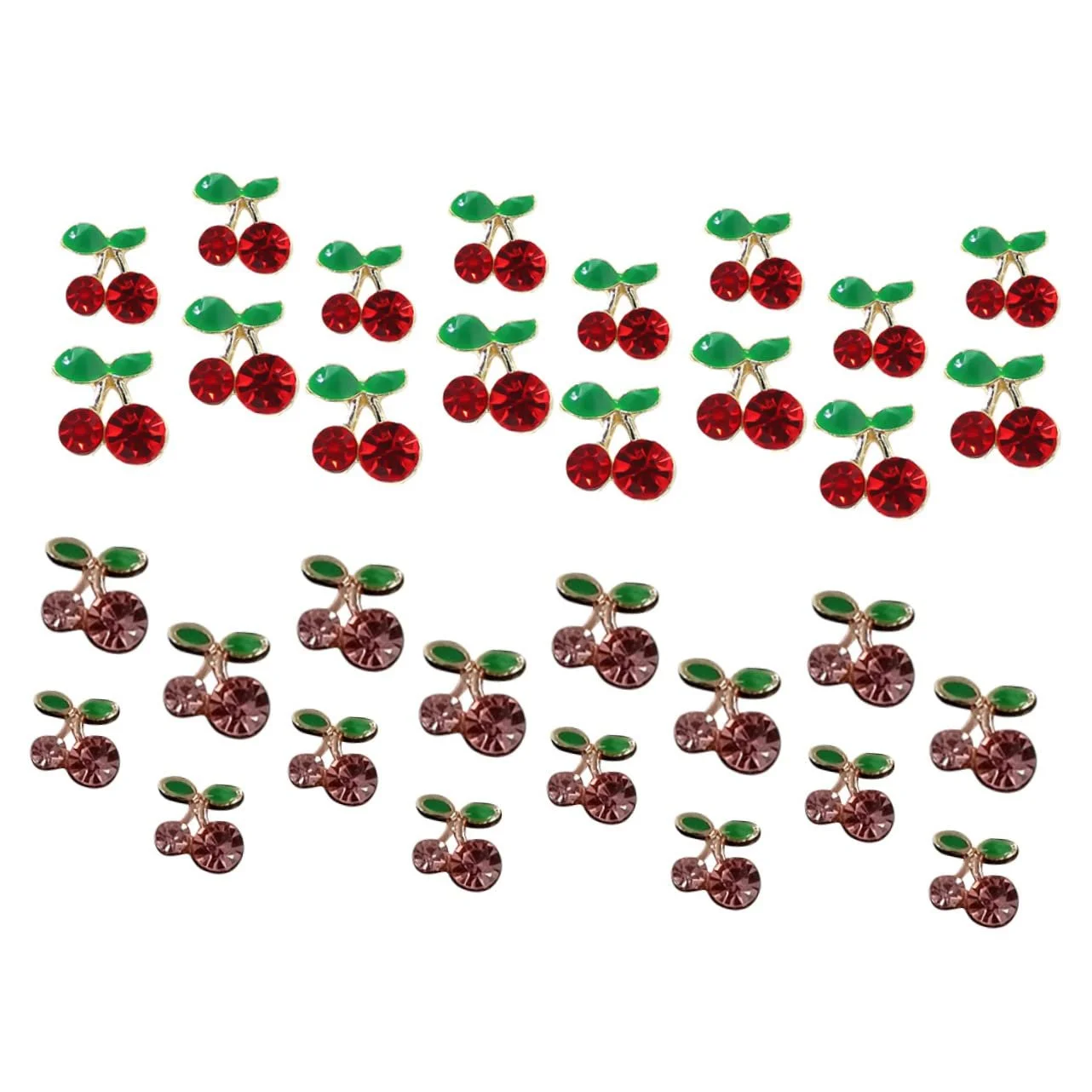 Украшение для ногтей Mipcase Вишня, 160 шт., золотой декор для маникюра с камнями и блестками, фото №7