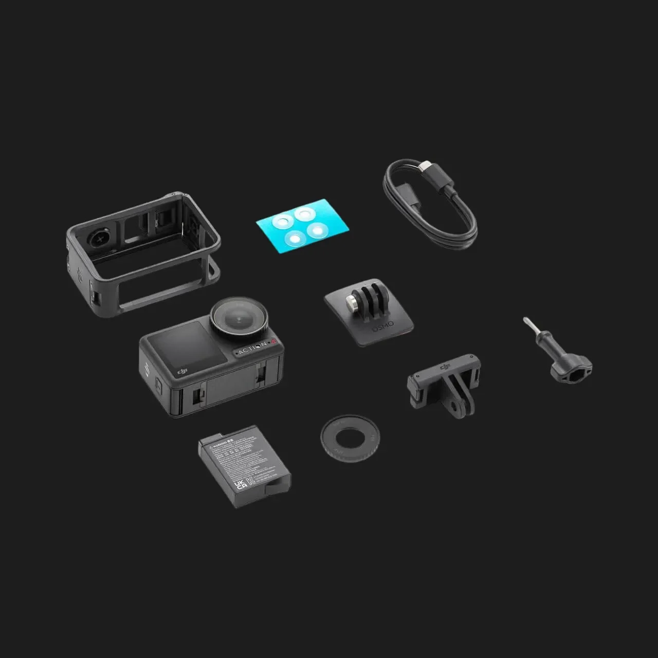 Екшн-камера DJI Osmo Action 4 Standart Combo / 10Мп / 4К / 240fps / Wi-Fi / Bluetooth / Водонепроникна / Чорна (DJIOSMOACT4SCX2OB), фото №1