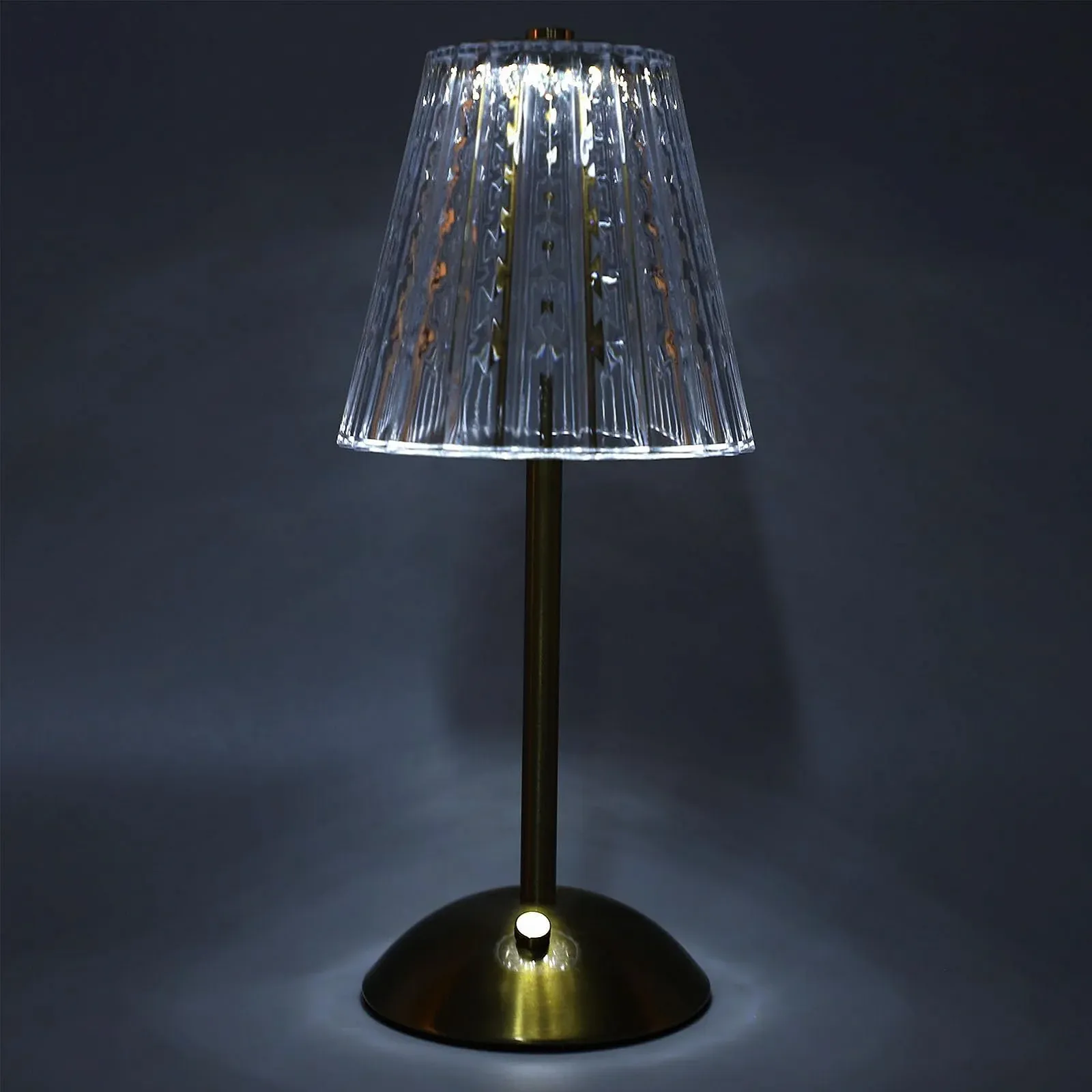 Настільна лампа Cordless акумуляторна декоративна LED димована кришталева 3 кольори бездротова Gold, фото №2