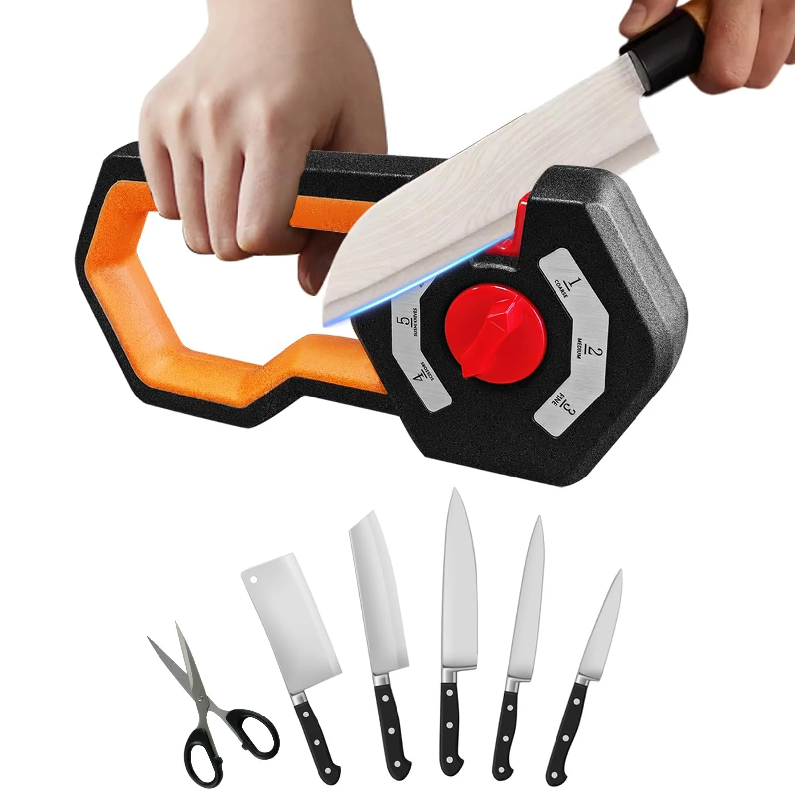 Точилка для ножів Yeelan ручна 6 рівнів регулювання професійна, фото №1