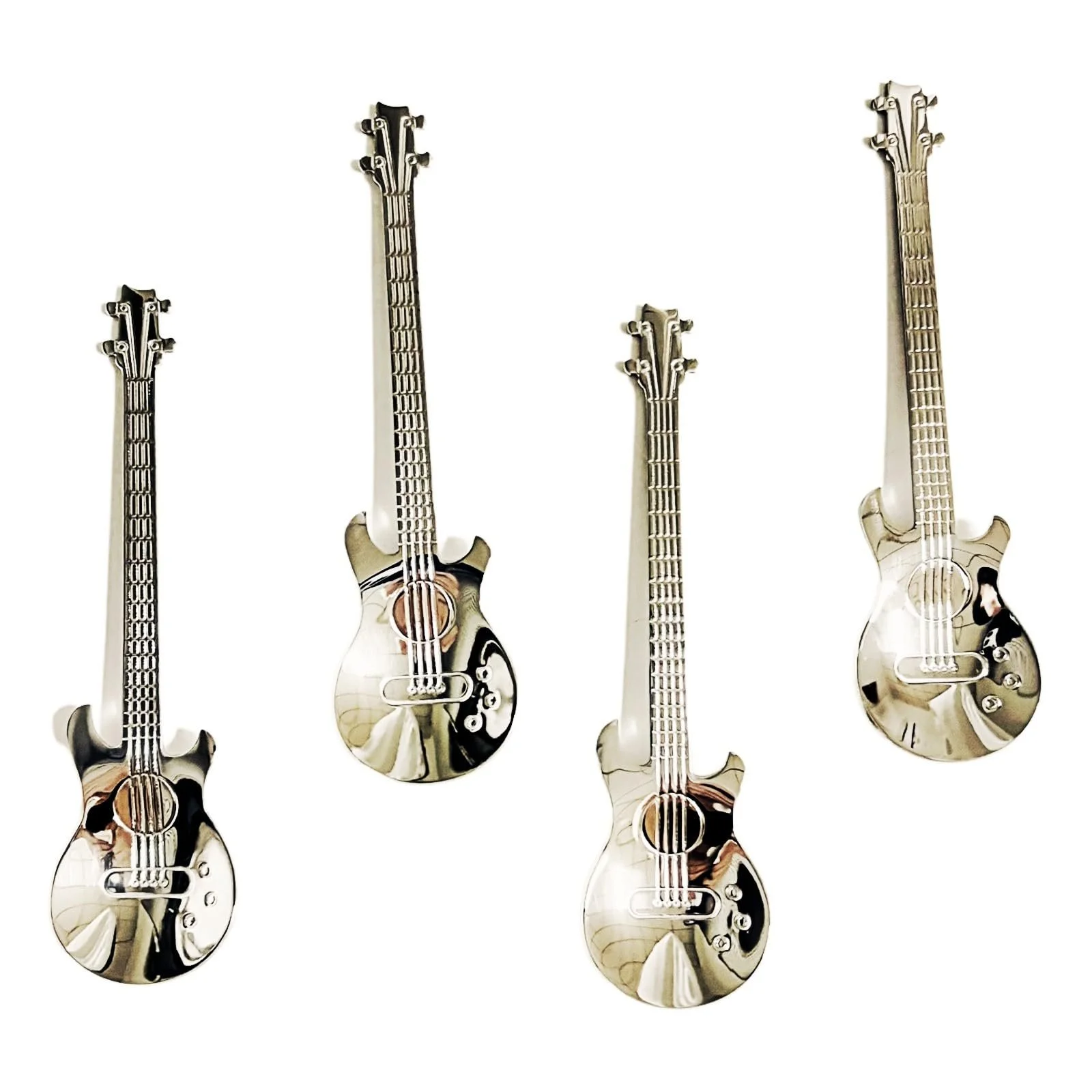 Ложка чайна AYOMI Нержавіюча сталь Форма гітари Набір з 4 штук, фото №1