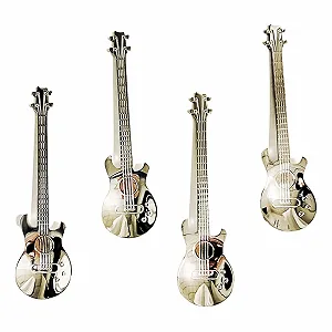 Ложка чайна AYOMI Нержавіюча сталь Форма гітари Набір з 4 штук - Фото 1