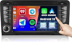 Штатная автомагнитола CAMECHO для Audi A3 S3 RS3 8P 8V/7" / Сенсорная / 2/64Гб / Android 13 / Apple CarPlay / Android Auto / Bluetooth / WI-FI / GPS / USB - Фото 1