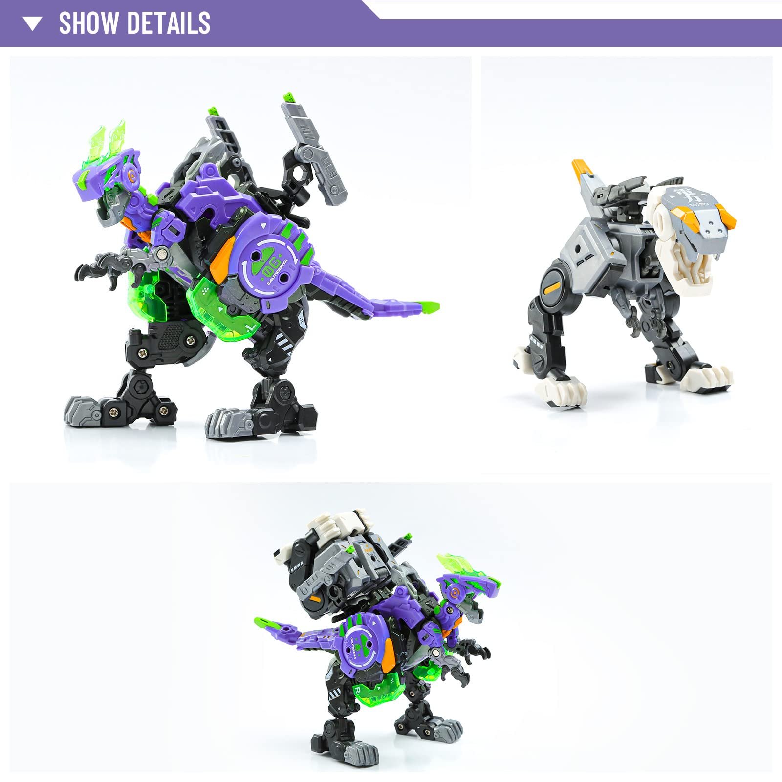 Іграшка-трансформер 52TOYS Beastbox Series ACIDGHOST & LITHIUMON, динозавр, різнокольоровий, фото №4