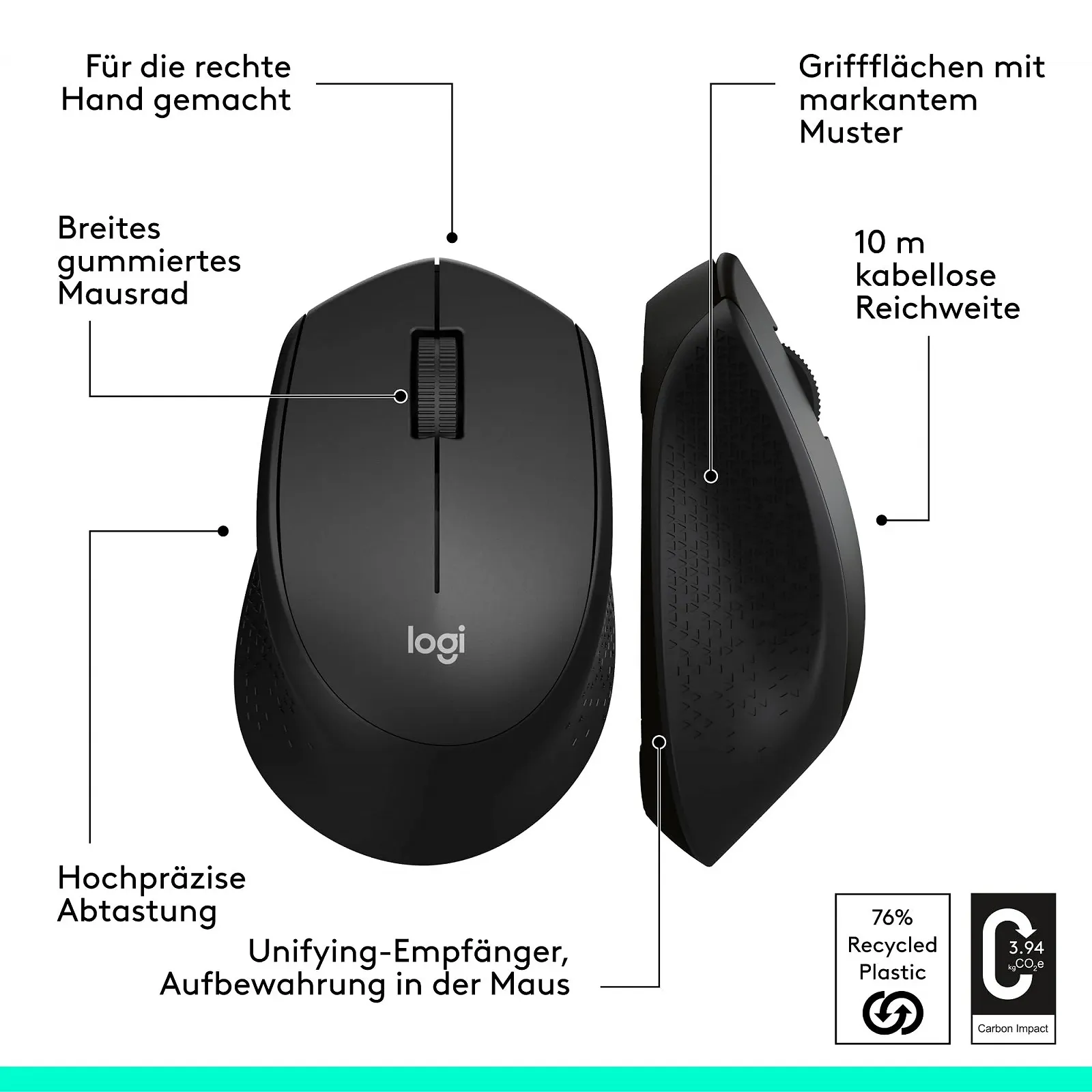 Миша Бездротова Logitech M280 Чорний, фото №7 Миша Бездротова Logitech M280 Чорний, фото №7