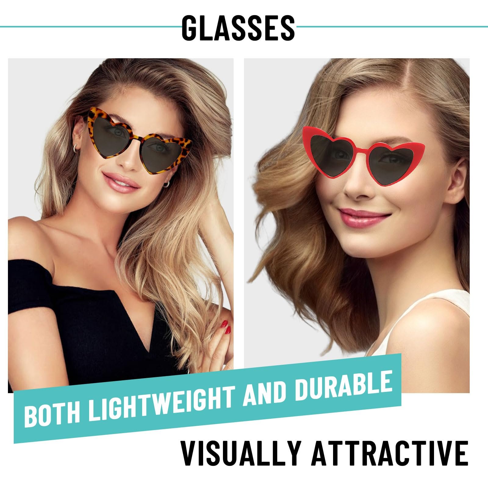 Сонцезахисні окуляри у формі серця Ahuananhu, набір 6 штук, фото №4 Сонцезахисні окуляри у формі серця Ahuananhu, набір 6 штук, фото №4