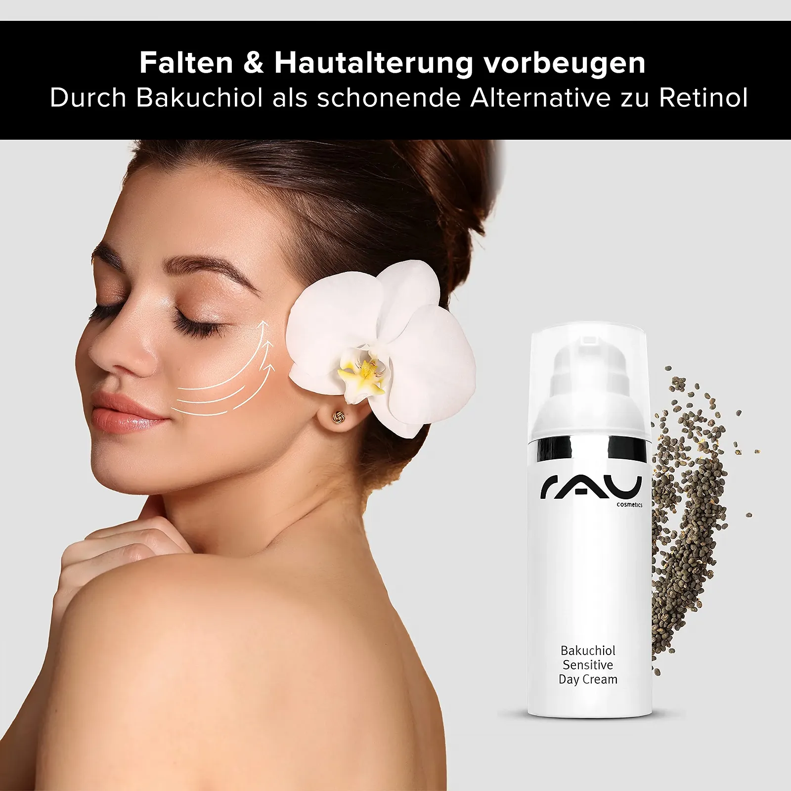Денний крем RAU Cosmetics Bakuchiol Sensitive 50 мл з бакучіолом, скваланом та мигдальною олією, фото №2 Денний крем RAU Cosmetics Bakuchiol Sensitive 50 мл з бакучіолом, скваланом та мигдальною олією, фото №2