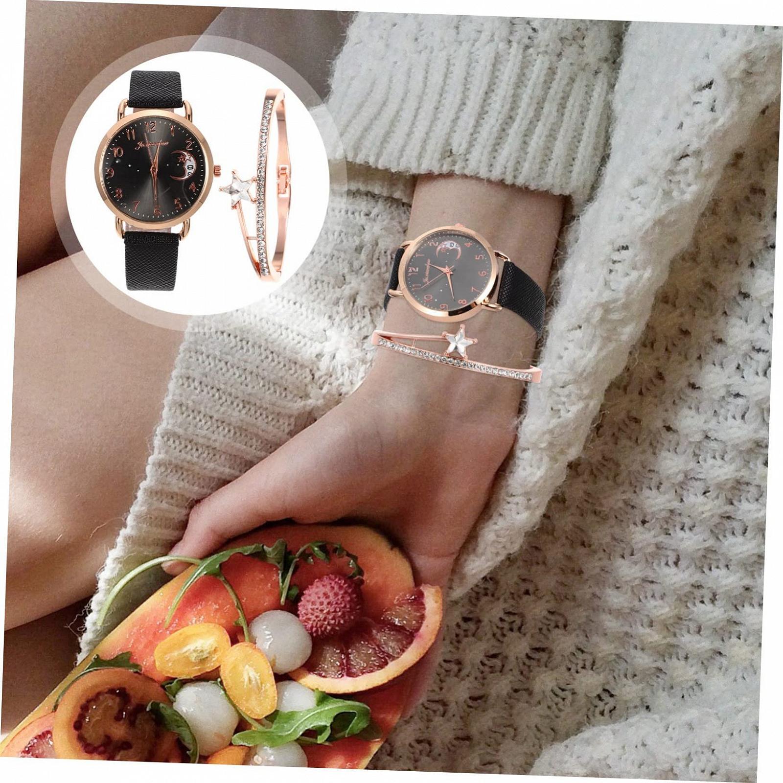 Жіночий годинник Місяць LIFKOME декор Рожевий сплав, фото №3