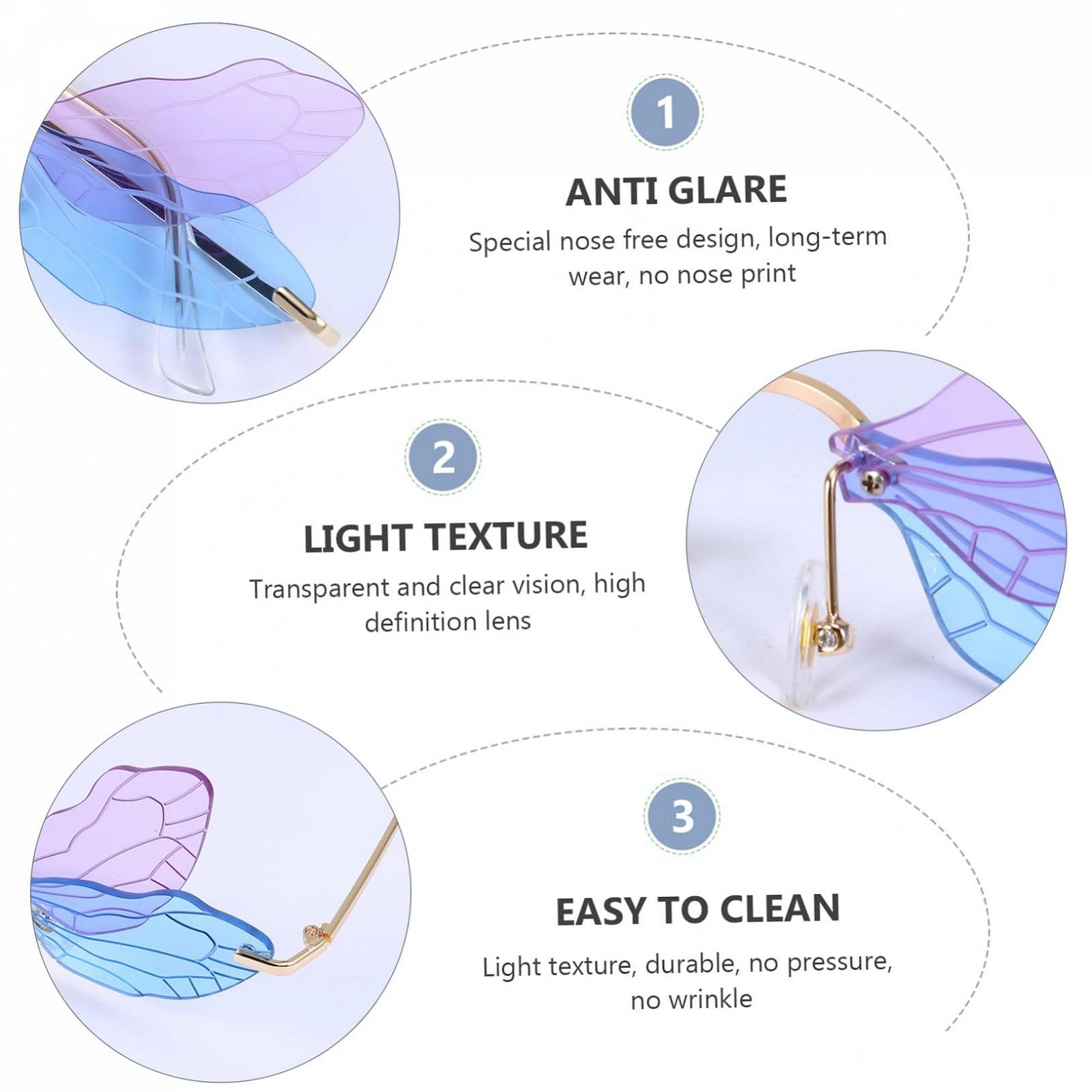 Окуляри VALICLUD з крилами бабки, 2 пари, червоні сонцезахисні, фото №6