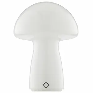 Настольная лампа Lightbox LED Mushroom 250 лм 2700 K 16x22 см 3 уровня яркости Стеклянная Белая synthetic.ua - Фото 1