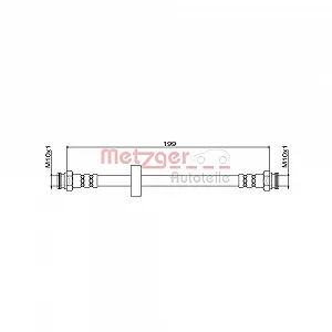 Тормозной шланг METZGER 4111620 FIAT OPEL VAUXHALL GENERAL MOTORS внутренний - Фото 1