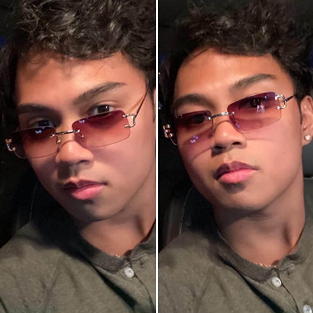 Сонцезахисні окуляри ADEWU Ретро Вінтажні Безрамкові окуляри з UV-захистом Вузькі, фото №6