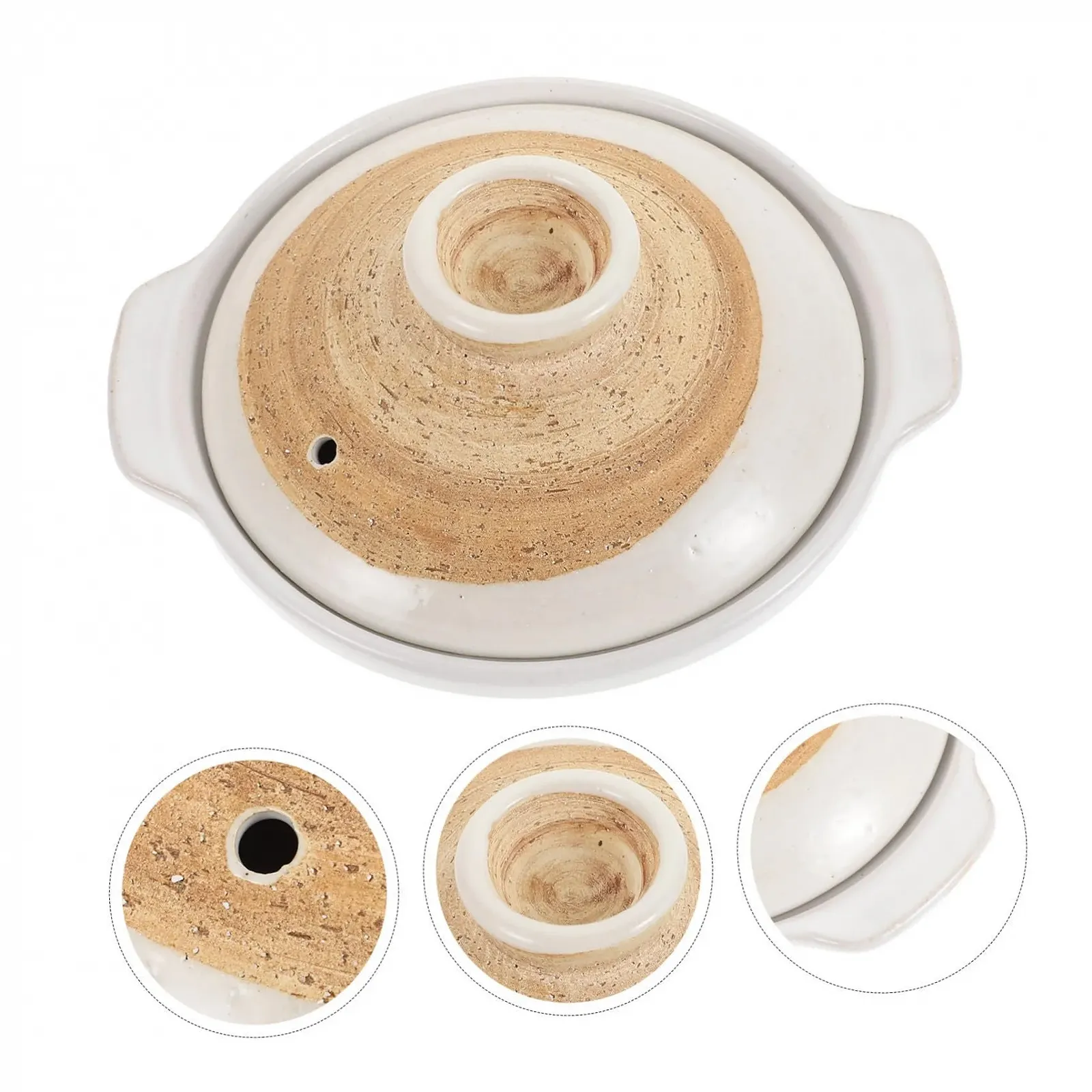 Каструля керамічна з кришкою термостійка антипригарна для газових плит, фото №3