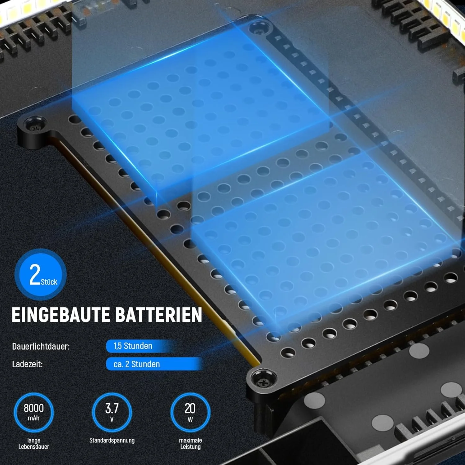 Студийный свет Neewer NL-192AI / 3200K–5600K / CRI 97+ / Черный, фото №3