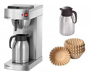 Кофеварка Bartscher Aurora 20 + 250 корзиночных фильтров + 2-й термос Silver - Фото 1