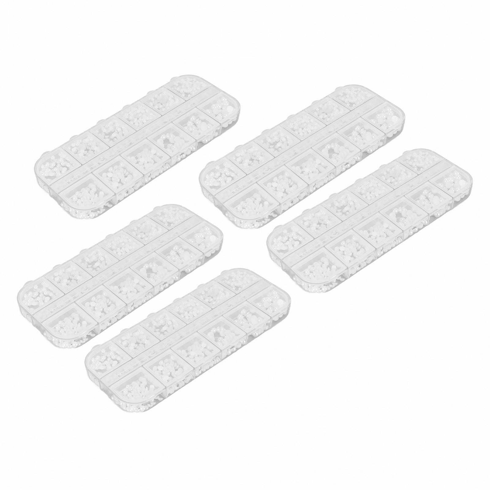 Блестки Набор жемчужин с плоской задней частью Полукруглые жемчужины для домашнего DIY и профессионального дизайна ногтей Макияж лица и поделки 5 коробок Жемчужины для ногтей, 2 мм 2,5 мм 3 мм 4 мм, фото №6