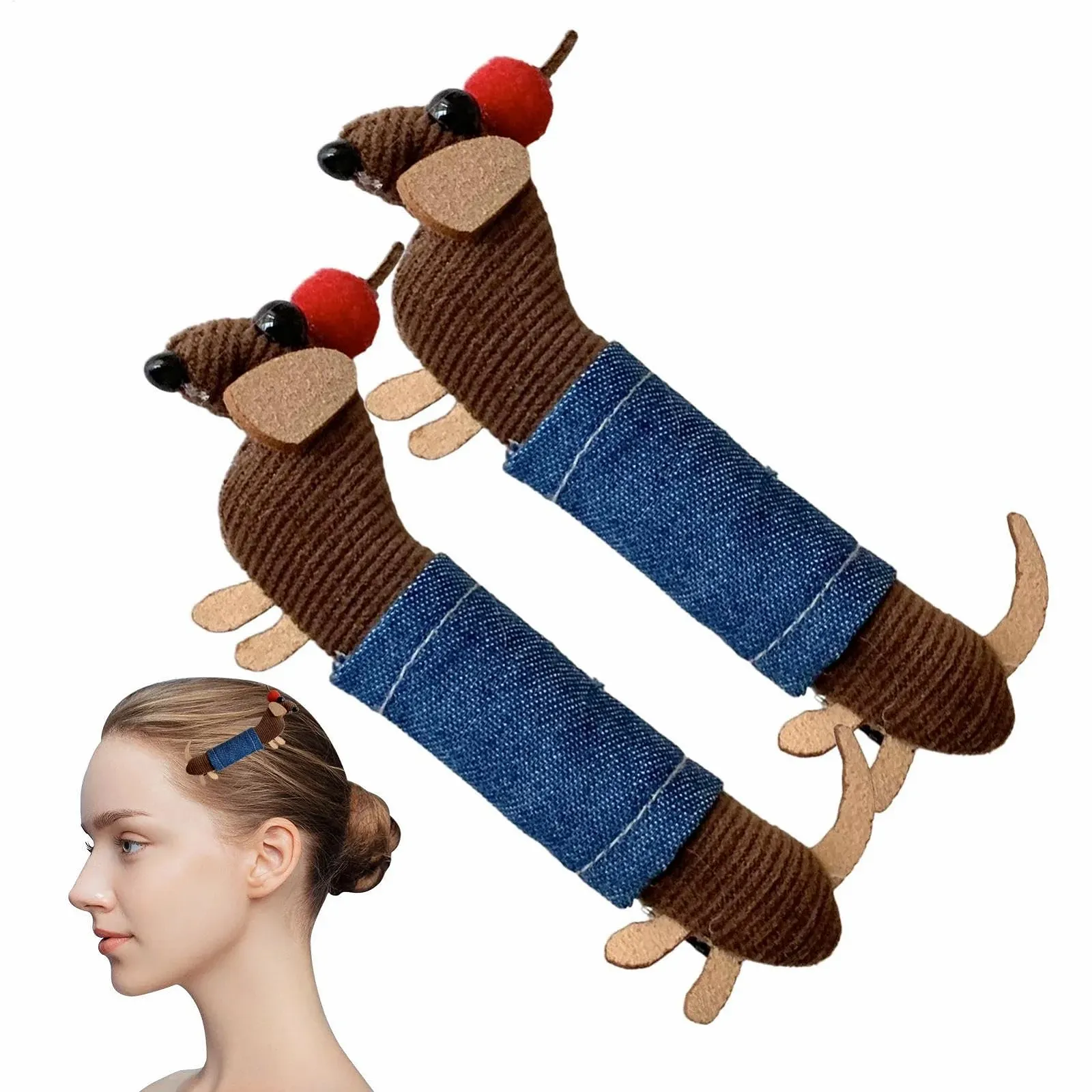 Заколка для волосся Такса, 2 шт, заколки для волос у виде собак 10 см, аксессуары для волос для женщин и девочек, фото №9 Заколка для волосся Такса, 2 шт, заколки для волос у виде собак 10 см, аксессуары для волос для женщин и девочек, фото №9