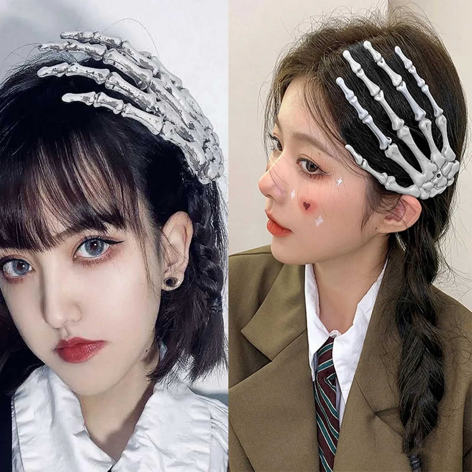 Заколка для волос Хэллоуин, скелет, кости, череп, фото №2