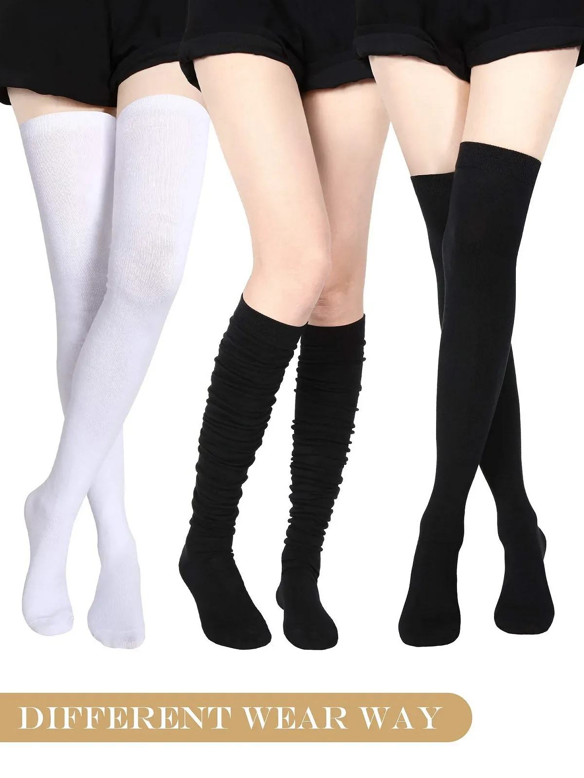 Очень длинные носки до бедра, хлопковые носки, очень длинные носки до колена для женщин, фото №3 Очень длинные носки до бедра, хлопковые носки, очень длинные носки до колена для женщин, фото №3