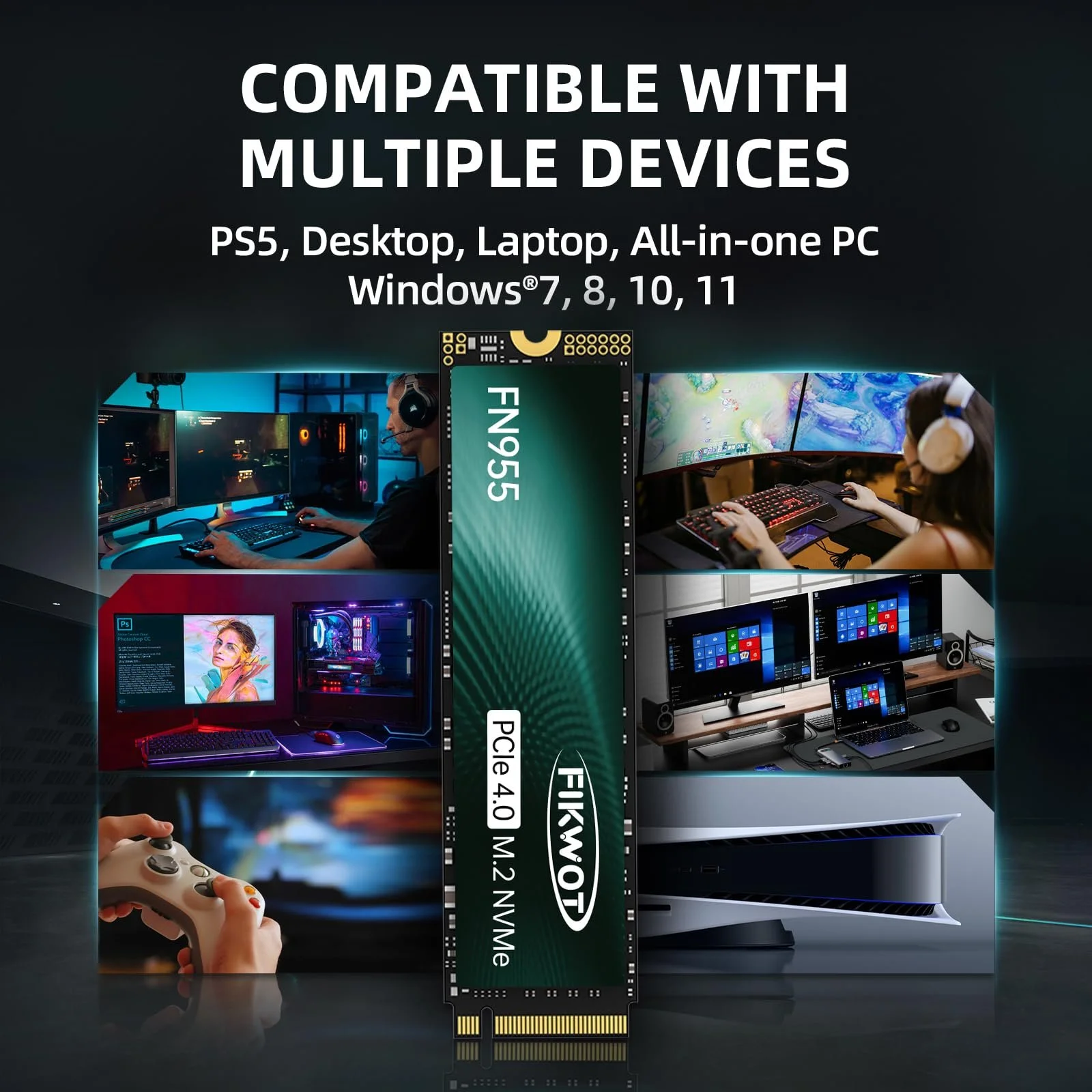 SSD накопитель Fikwot FN955 2ТБ M.2 PCIe Gen4 7350МБ/с, фото №6 SSD накопитель Fikwot FN955 2ТБ M.2 PCIe Gen4 7350МБ/с, фото №6