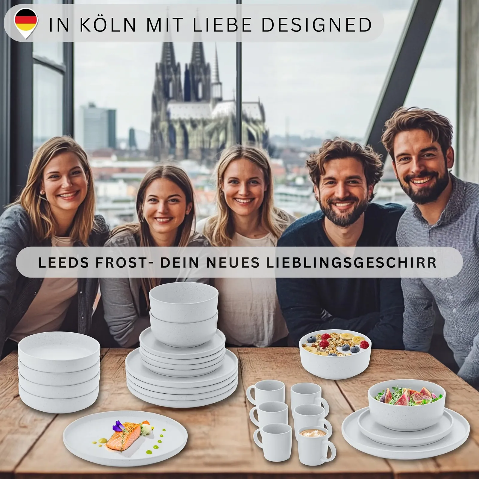 Миска Sänger Leeds Frost Stoneware, набор 6 штук, миски для завтрака на 6 персон, 780 мл, фото №6