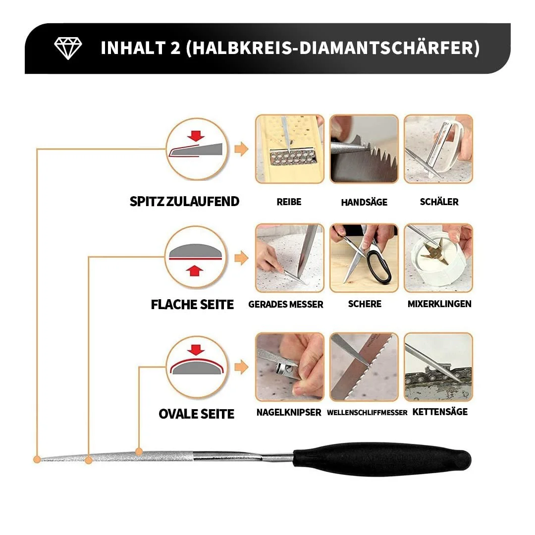 Портативна алмазна точилка Двостороння 300/600 грит для кухонних ножів, фото №4