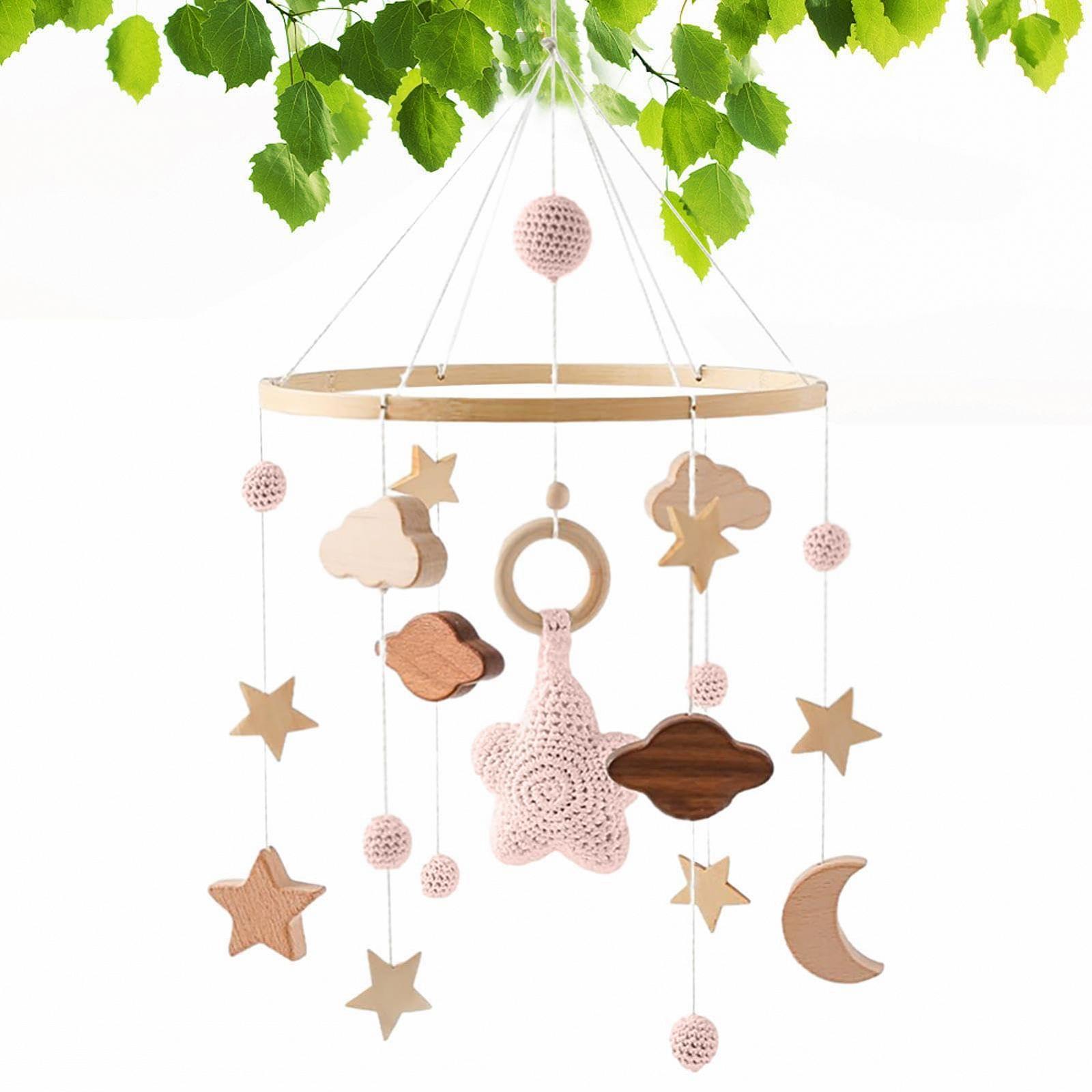 Мобиль Nativity Mobile для bassinet для девочек, деревянный подвес с фетровыми шариками, фото №4