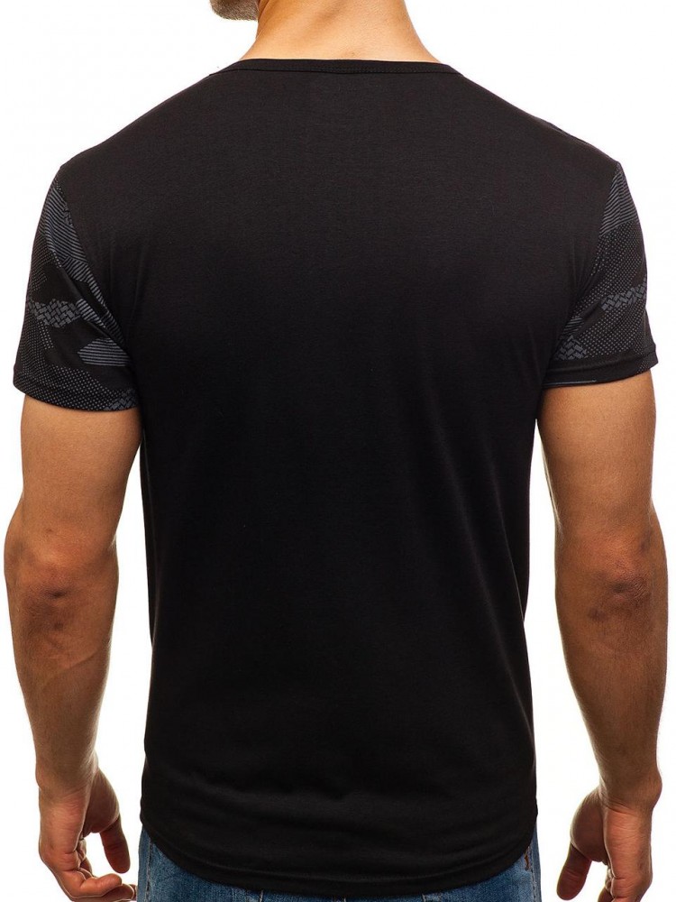 Футболка мужская удлиненная Черный камуфляж, фото №5 Футболка мужская удлиненная Черный камуфляж, фото №5