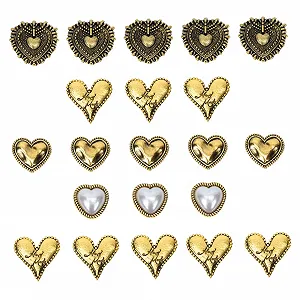 Прикраса для манікюру Ретро Скляні прикраси Перлинні підвіски Вінтажний декор Самоцвіти Камені Стрази Плоскі блискітки DIY 40 шт - Фото 1