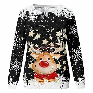 Девочка Толстовка Generisch 2026 Длинный рукав Круглый вырез С принтом Теплый Зимний Топ Мягкий Флис Домашняя одежда Праздничный наряд synthetic.ua - Фото 1