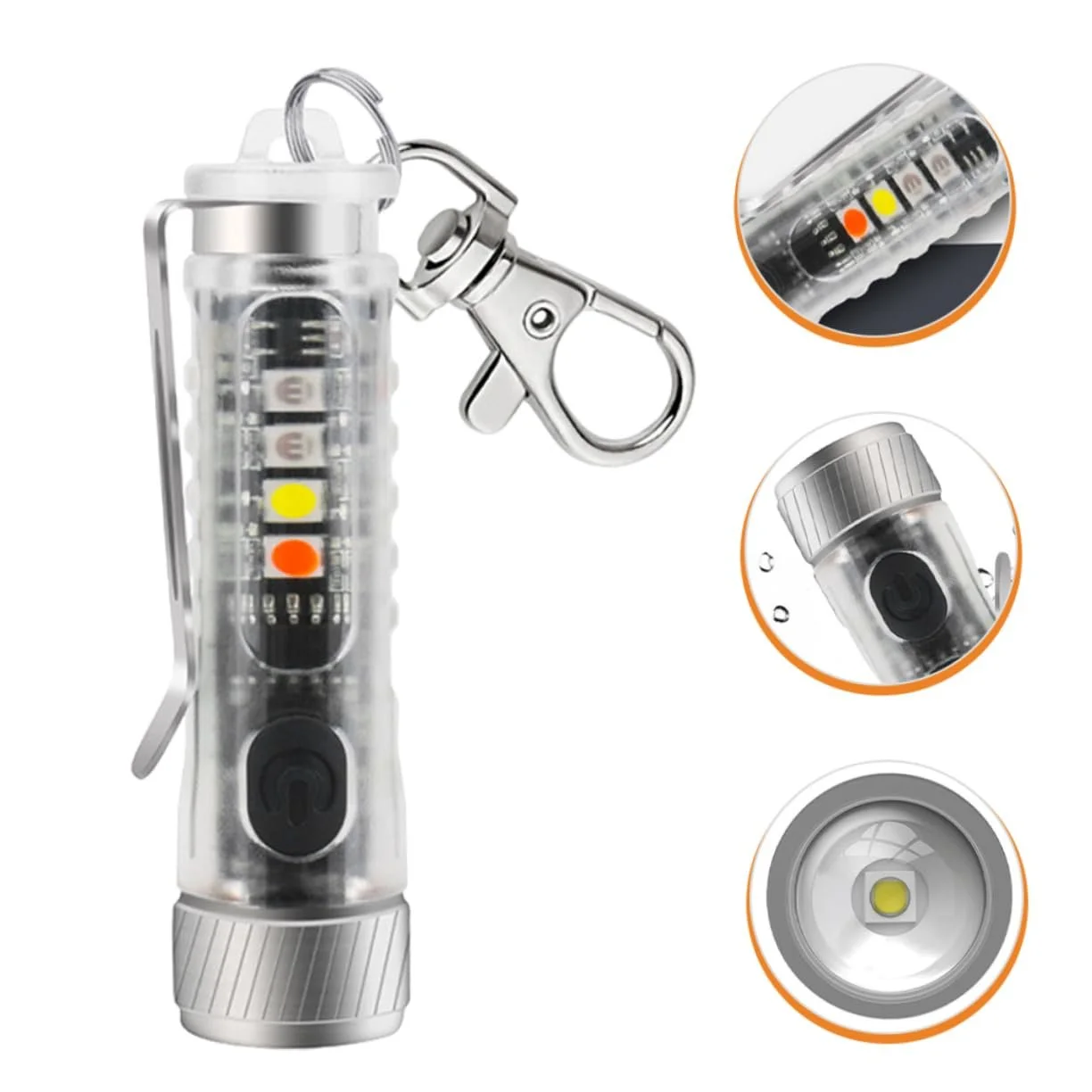 Брелок-фонарик Yardwe 3шт Перезаряжаемый фонарик LED Рыболовный фонарик Брелоки Мини фонарик Брелок Фонарики для кемпинга Маленькие фонарики, фото №3