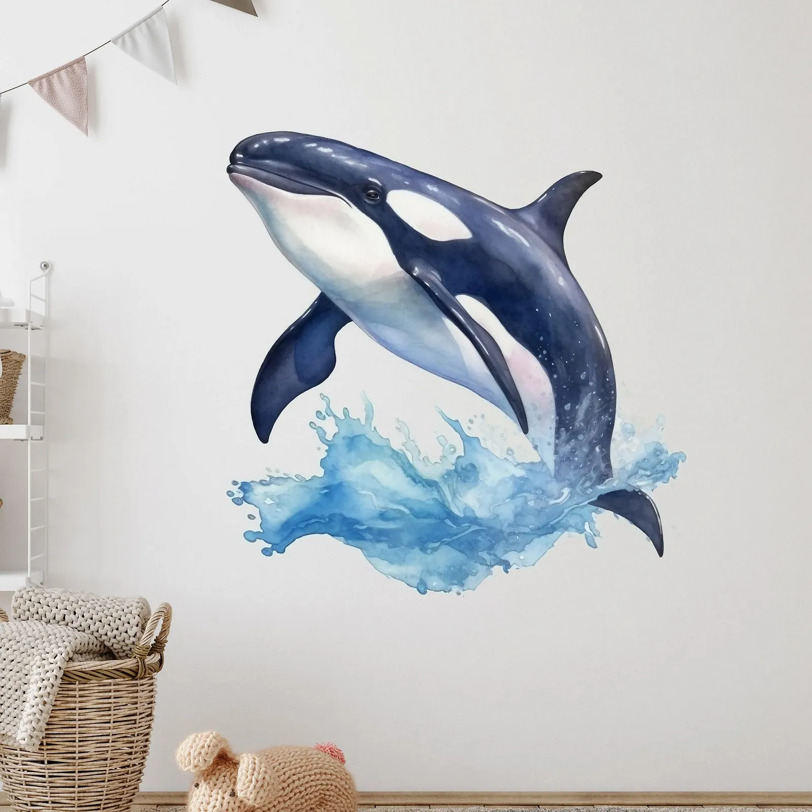 Наклейка на стену GRAZDesign Orca для ванной комнаты Северное море 58 x 57 см, фото №4