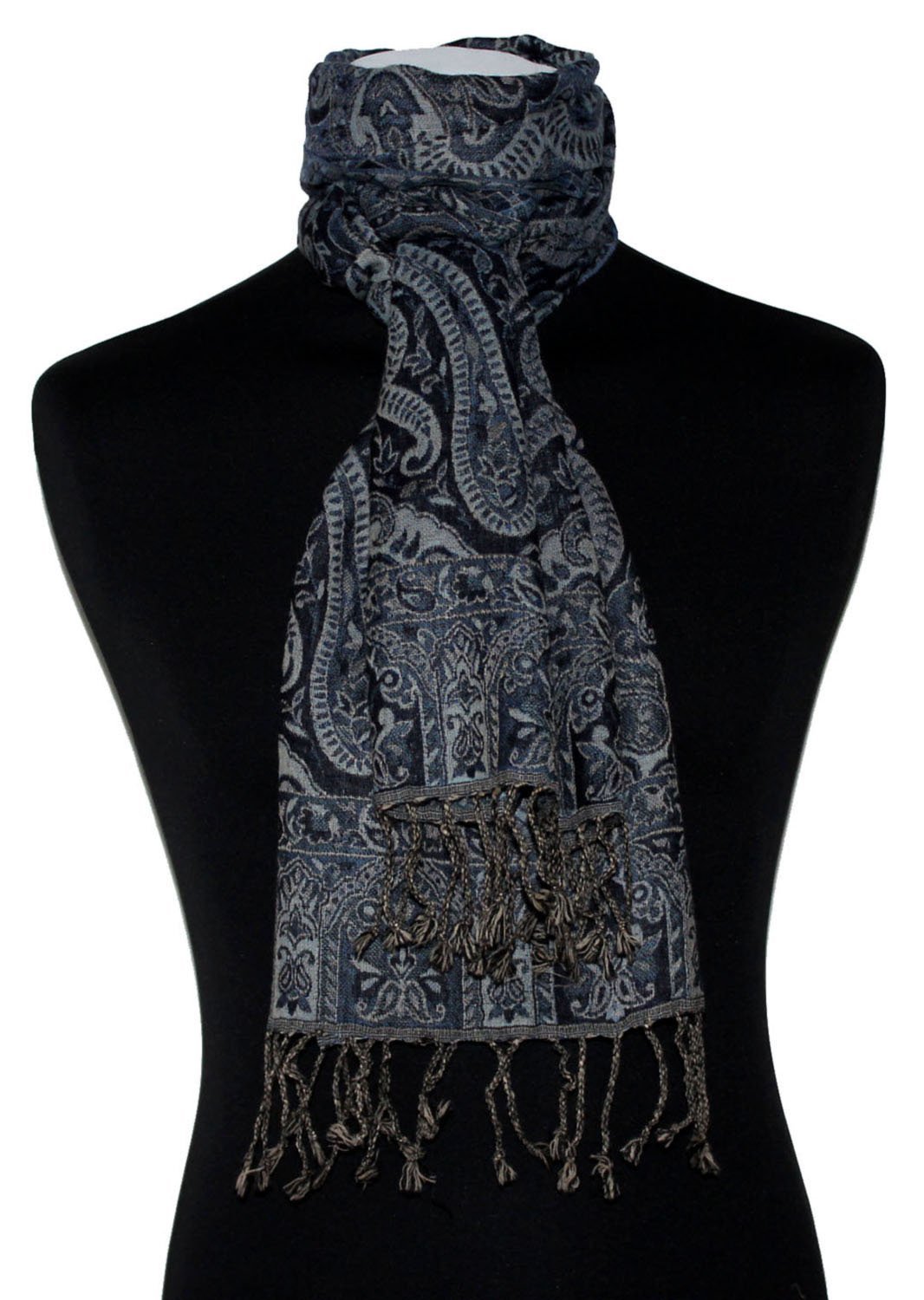Шарф з вовни Lorenzo Cana Merino, м'який, з візерунком пейслі, багатокольоровий, 35 x 160 см, фото №4
