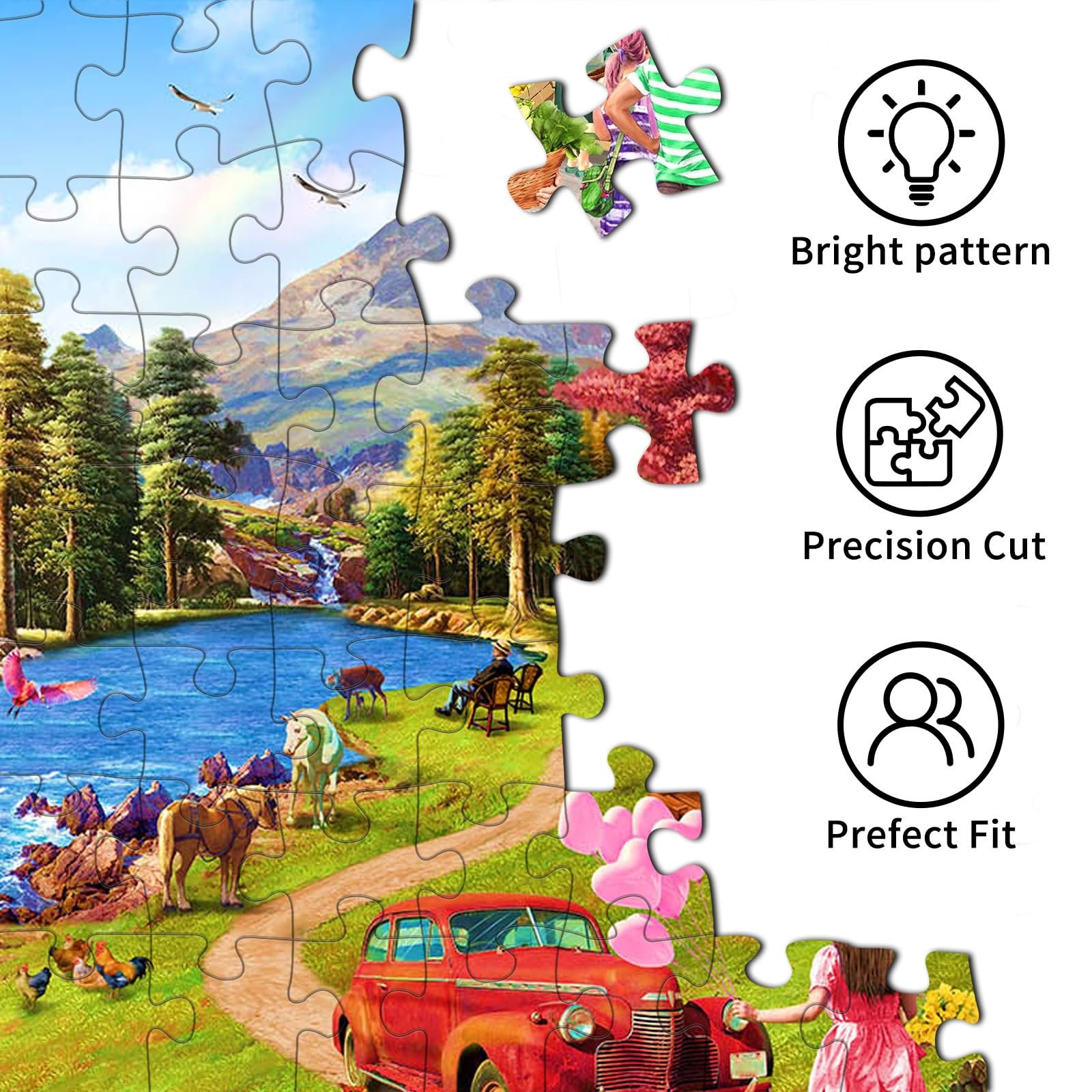 Пазл HUADADA Small House by the Lake 1000 деталей 70 x 50 см, фото №4