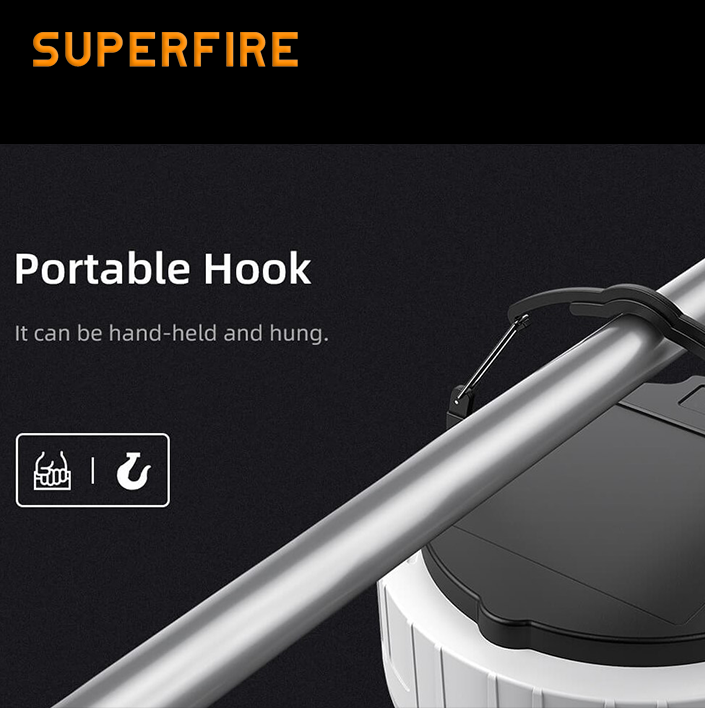 Фонарь для кемпинга аккумуляторный T25 SuperFire 400 Lumen IP42, фото №4 Фонарь для кемпинга аккумуляторный T25 SuperFire 400 Lumen IP42, фото №4