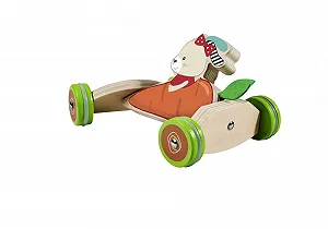 Толкаемое транспортное средство Eichhorn Морковка с мышкой 16 см 100% FSC сертифицированная береза synthetic.ua - Фото 1