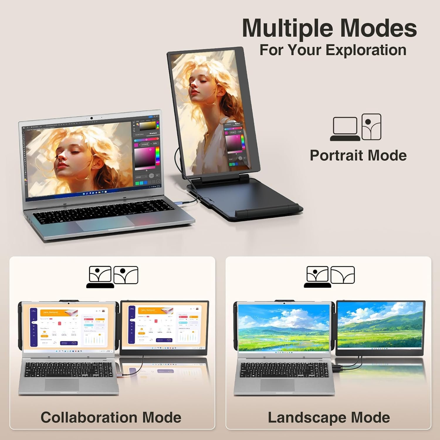 Монітор портативний сенсорний 12" KEFEYA S1 mini FHD IPS 60 Гц, фото №5