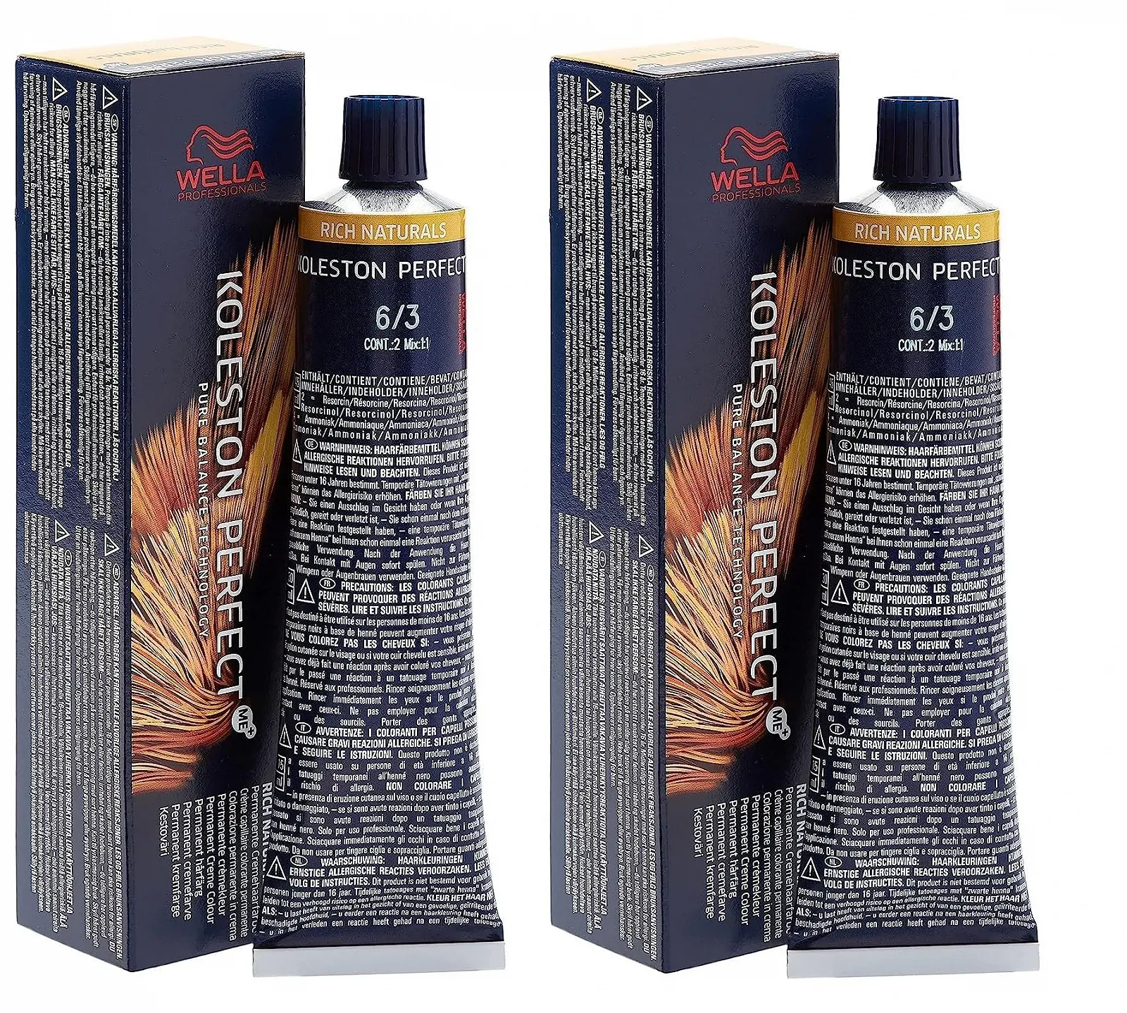 Фарба для волосся Wella Koleston Perfect ME+ Rich Naturals 6/3 Темний блонд/Золотий, фото №1 Фарба для волосся Wella Koleston Perfect ME+ Rich Naturals 6/3 Темний блонд/Золотий, фото №1