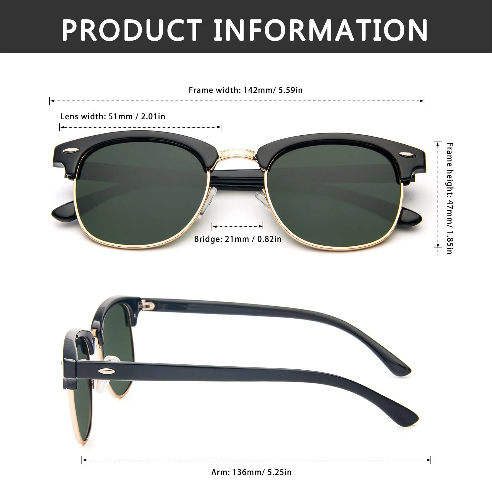 Сонцезахисні окуляри Жіночі PARTY GO Класичні вінтажні UV400 Великі Модні, Коричневий + Синій + Зелений, фото №2