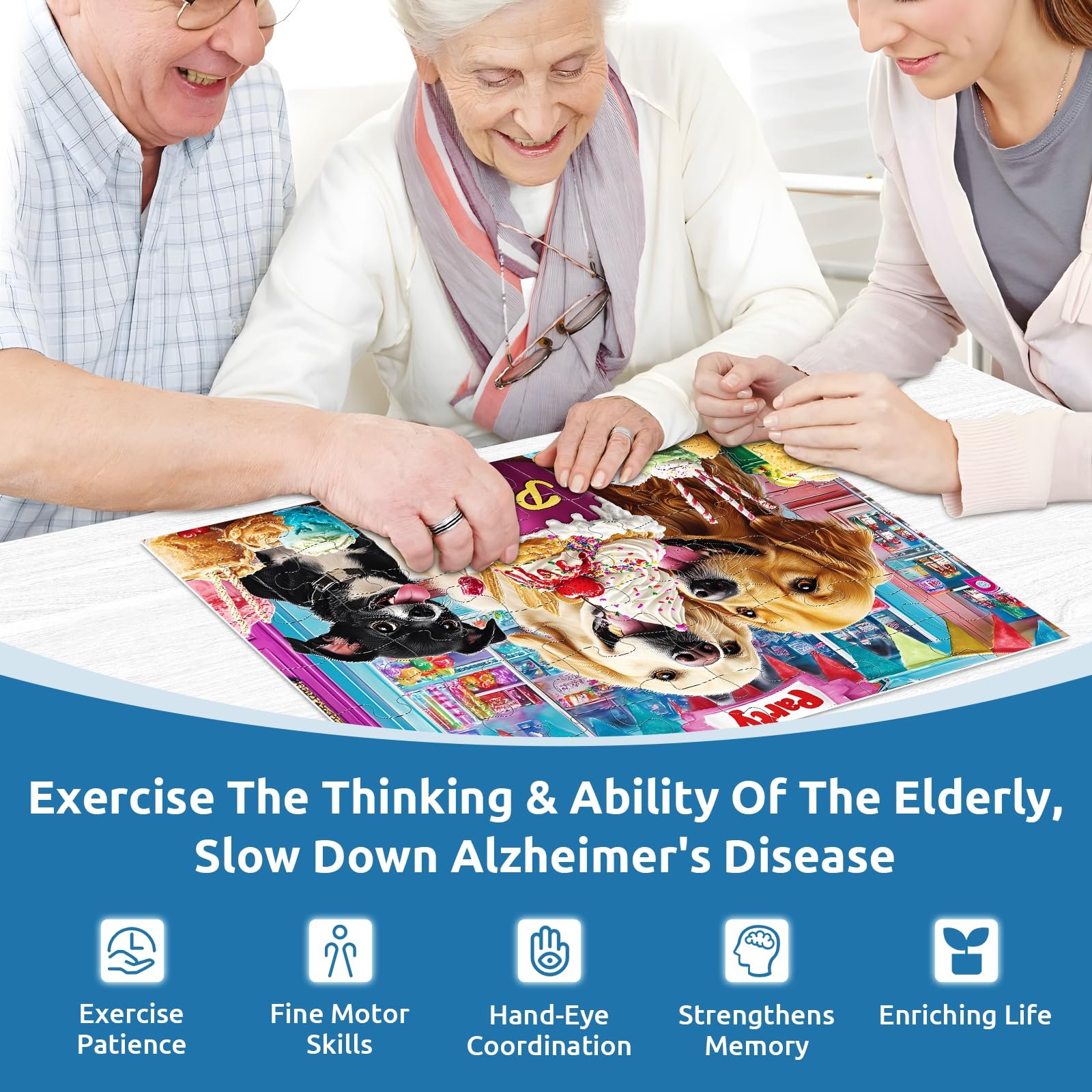 Набор пазлов 6 штук по 36 крупных элементов для пожилых людей, фото №5