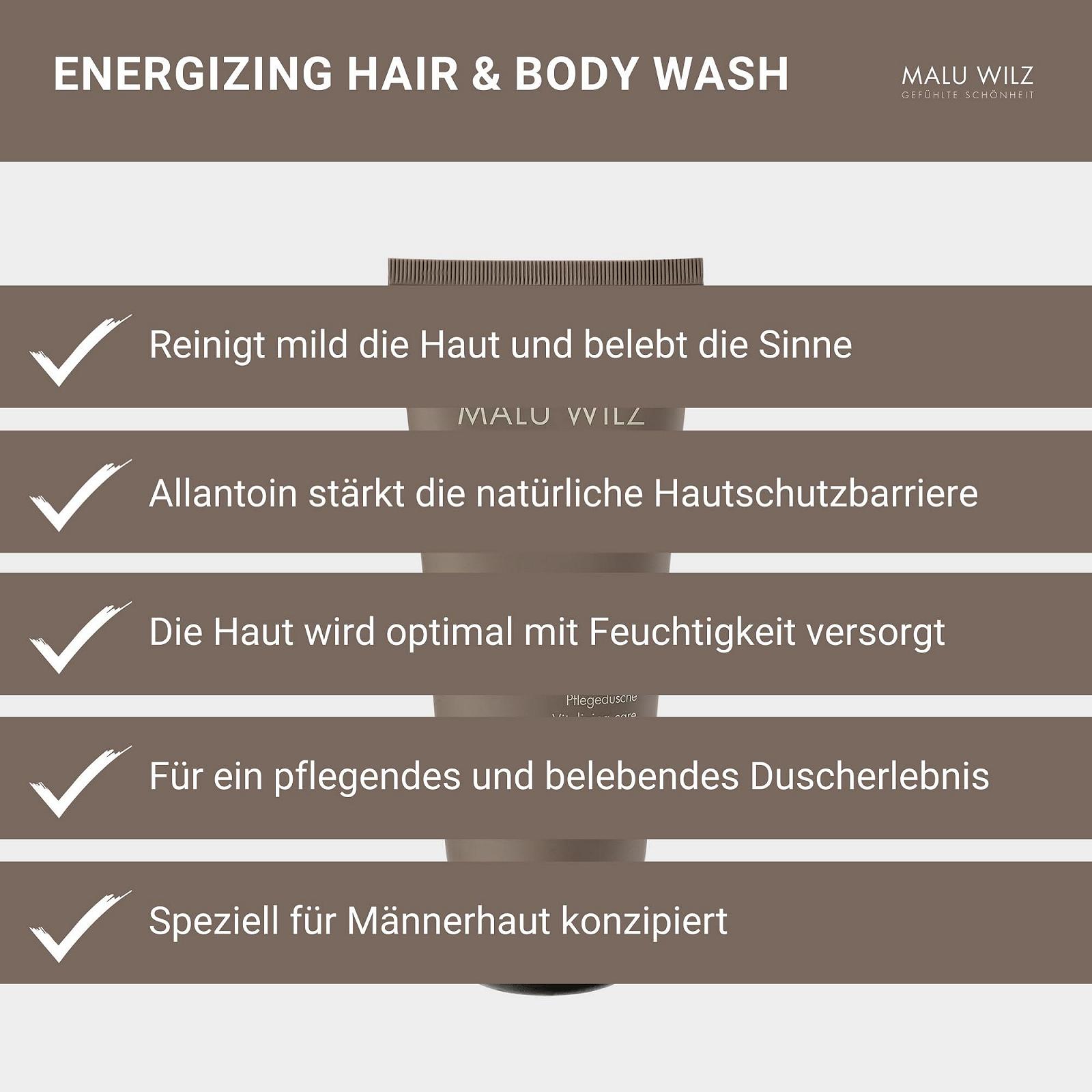 Гель для душу та шампунь Malu Wilz Energizing 200 мл, фото №4